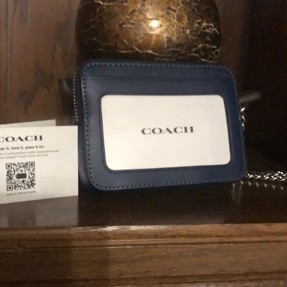 Coach Denim Blue Quilted Card Holder NWT - Picture 5 of 6